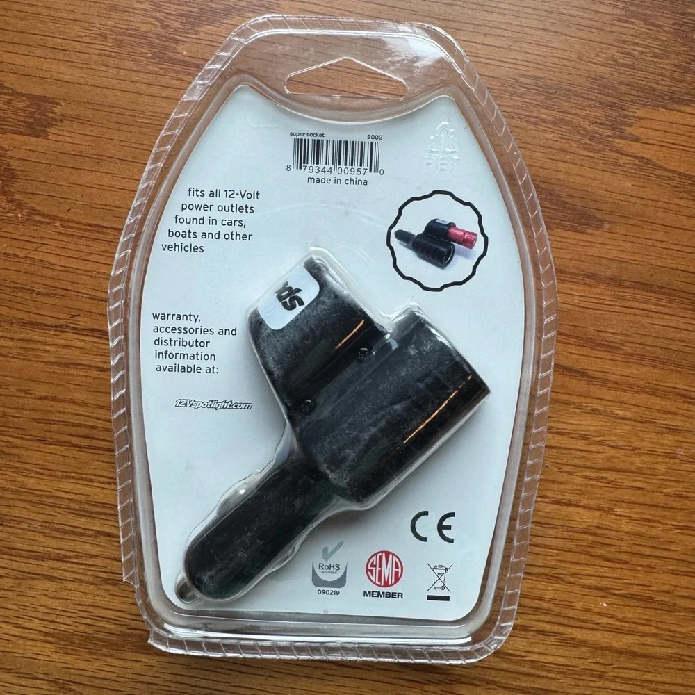 Spotlight Super Socket 12V Power Outlet Extender for Cars Boats Vehicles‎